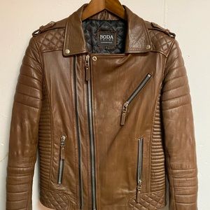 BODA SKINS Kay Michaels Brown Leather Jacket
